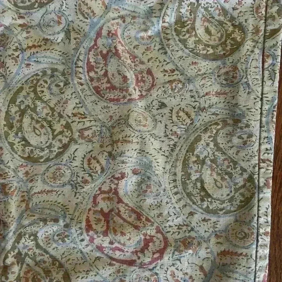 Lauren Ralph Lauren Linen Blend Ankle Paisley Straight Leg Pants Size 14 - Picture 3 of 7